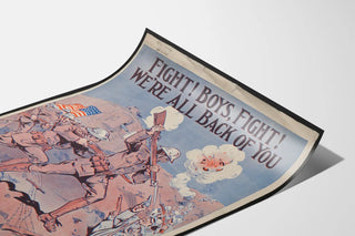 Vintage militärposter « Fight! Boys, Fight! »