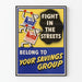 Vintageposter Fight in the Streets - Inspirerande väggdekoration