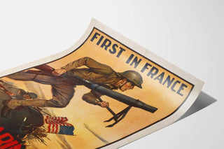 Vintage militärposter U.S. Marines First In France