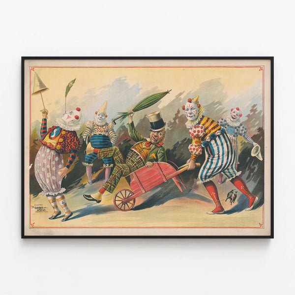five-clowns-with-one-in-wheelbarrow