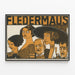 Vintage väggposter Fledermaus i art déco-stil — inramlat konstverk på väggen