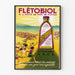 Vintageposter Flétobiol Vitaminer A B C D fiskleverolja