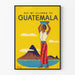Vintage reseplakat Guatemala - Färgglad väggdekoration