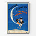 Vintageposter For Heaven's Sake på blå månbackgrund