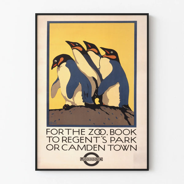 Vintageposter med pingviner för väggdekoration med djurmotiv
