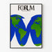 Vintageposter för Forum English Teaching, världskarta 1980