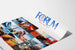 Poster över USA:s karta med ikoniska landskap - Forum april 1978