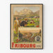 Vintageposter Fribourg Schweiz Väggdekoration Landskap och Kultur