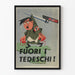 Historisk propagandaposter Fuori I Tedeschi