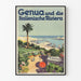 Vintageposter av Genua och den italienska rivieran för väggdekoration