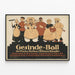 Vintageposter Gesinde-Ball Berlin 1911 väggdekoration — inramlat konstverk på väggen