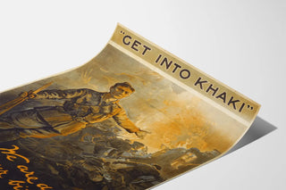 Vintage militärposter Get Into Khaki