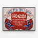 Vintageposter 17 maj Norge 1909 med vapen och flaggor — inramlat konstverk på väggen
