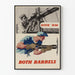 Vintage militärposter "Give 'Em Both Barrels" - Retro väggdekoration