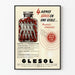 Vintage reklamposter Glesol - Retro hälsodekoration på väggen