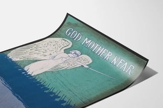 Vintageposter God Mother Near för väggdekoration