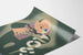 Vintageaffisch med illustration av droppar Nican
