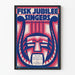 Dekorativ poster Fisk Jubilee Singers med motiv av harpa och mask