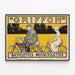 Vintageposter Griffon Cykel och Motorcykel gul — inramlat konstverk på väggen