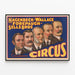 Vintageposter av Circus Hagenbeck Wallace och Forepaugh Sells Bros — inramlat konstverk på väggen