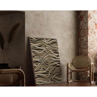 Tableau Bohème - Ondulations Beige et Noire