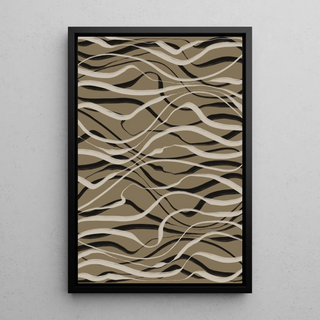 Tableau Bohème - Ondulations Beige et Noire