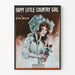 Vintageposter Happy Little Country Girl retro väggdekoration