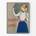 Vintageposter Harper's april - Illustration av en kvinna med retro elegans