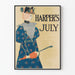 Vintageaffisch Harper's juli för elegant väggdekoration