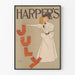 Vintage dekorativ poster Harper's juli i art nouveau-stil