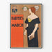 Vintageaffisch Harper's March elegant kvinna i svart klänning