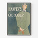 Vintageaffisch Harper's oktober med elegant kvinnlig silhuett