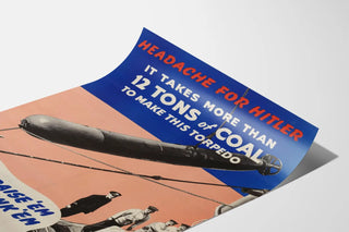 Militär Propagandaposter för Torped och Kol