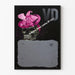 Dekorativ poster med skalle och rosa hatt i popkonststil