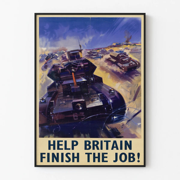 Vintage affisch för väggdekoration krig - Hjälp Storbritannien att slutföra jobbet