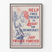 Vintageposter som stödjer Frankrike för demokratin