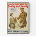 Vintageposter för krigsbesparingsmärken - Hjälp och stöd till soldaten