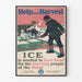 Vintageposter för skörd och bevarande med hjälp av is
