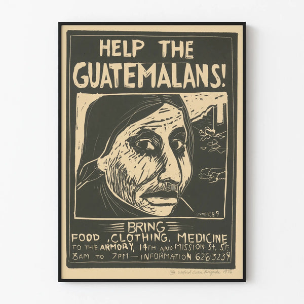 Solidaritetsaffisch Guatemala - Humanitär hjälp Vintage
