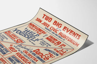 Vintageaffisch för evenemang, teater och dans San Jose Civic Auditorium