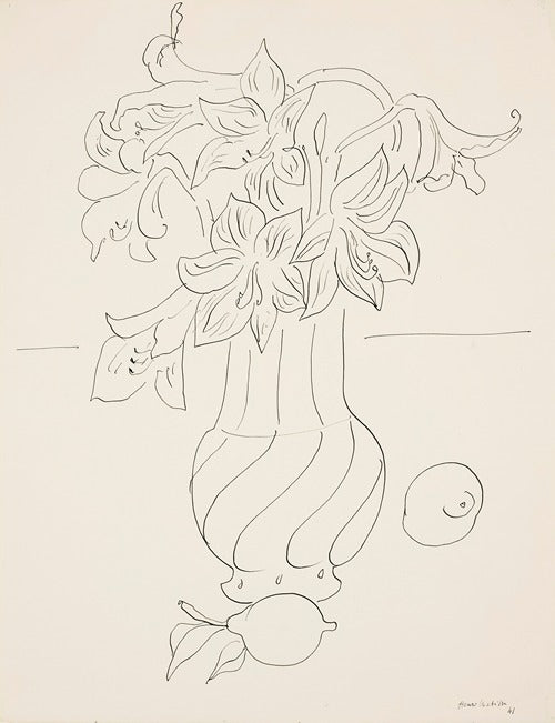 Vase de fleurs et citrons sur un entablement, 1941 – Henri Matisse