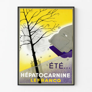 Vintageposter Hépatocarnine Sommar väggdekoration