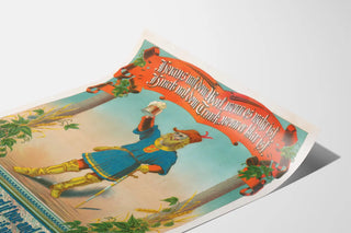 Vintageposter medeltida man som håller ett ölglas