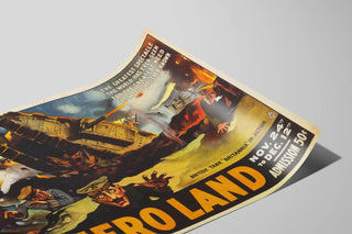 Vintageaffisch Hero Land Militär och Krig — vy av konstverket
