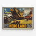 Vintageaffisch Hero Land Militär och Krig — inramlat konstverk på väggen
