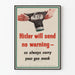 Vintageposter med skyddsgasmask
