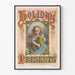 Vintageposter Holiday Presents för festlig väggdekoration