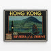 Vintageposter Hong Kong La Riviera de l'Orient — inramlat konstverk på väggen