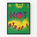 Affisch för utställning av skulptur Hot Stuff i gjutjärn