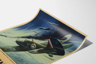 Vintage militär poster med flygplan från Royal Air Force och Ryska flygvapnet